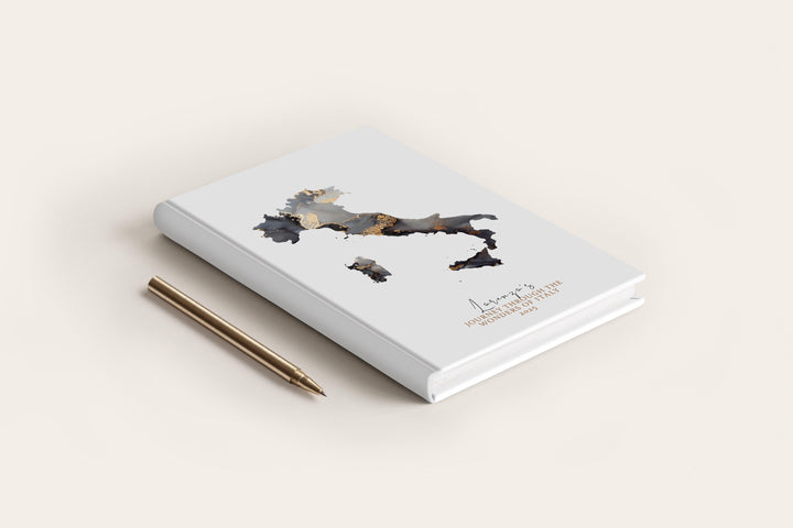 Italy Travel Journal Personalised Travel Diary Notebook Country Italy Map Custom Map Planner