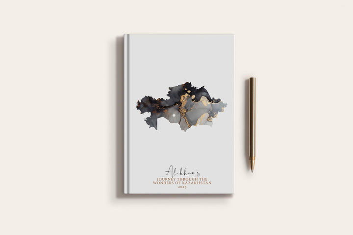 Kazakhstan Travel Journal Personalised Travel Diary Notebook Country Kazakhstan  Map Custom Map Planner