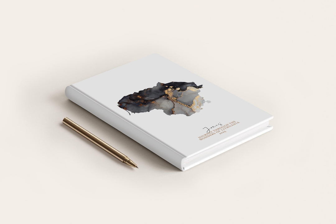 Lithuania Travel Journal Personalised Travel Diary Notebook Country Lithuania Map Custom Map Planner