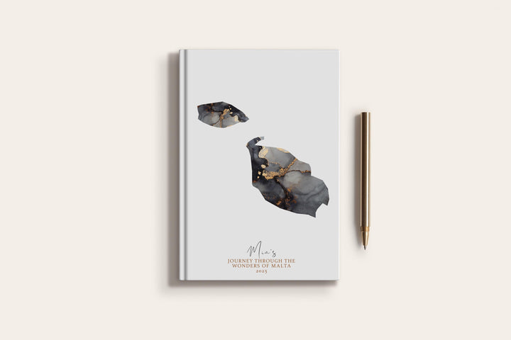 Malta Travel Journal Personalised Travel Diary Notebook Country Malta Map Custom Map Planner