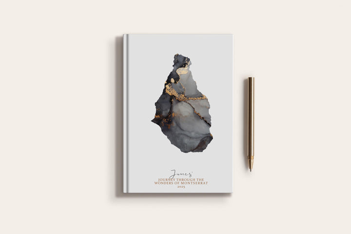 Montserrat Travel Journal Personalised Travel Diary Notebook Country Montserrat Map Custom Map Planner