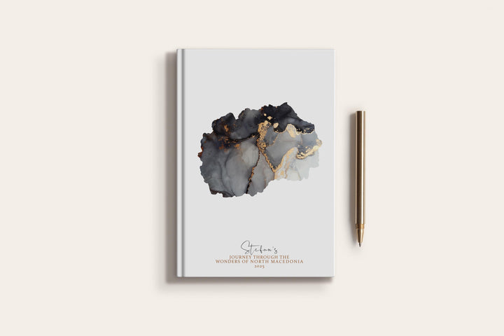 North Macedonia Travel Journal Personalised Travel Diary Notebook Country North Macedonia Map Custom Map Planner