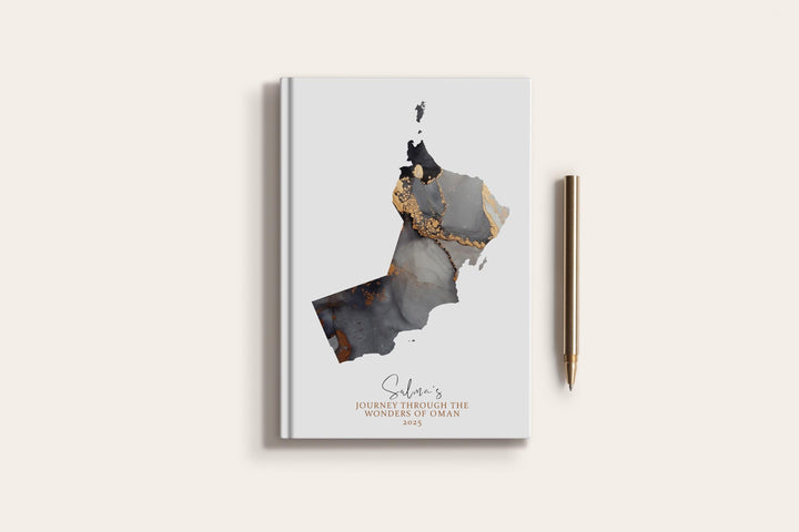 Oman Travel Journal Personalised Travel Diary Notebook Country Oman Map Custom Map Planner