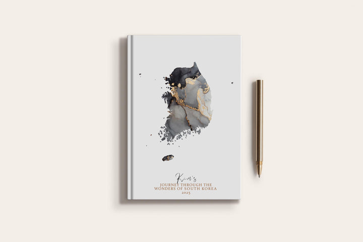 South Korea Travel Journal Personalised Travel Diary Notebook Country South Korea Map Custom Map Planner