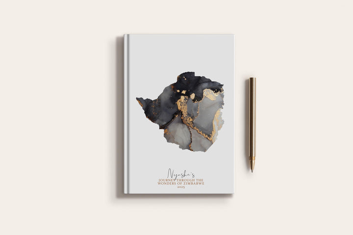 Zimbabwe Travel Journal Personalised Travel Diary Notebook Country Zimbabwe Map Custom Map Planner