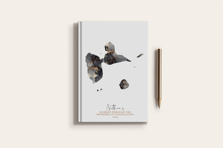 Guadeloupe  Travel Journal Personalised Travel Diary Notebook Country Guadeloupe Map Custom Map Planner