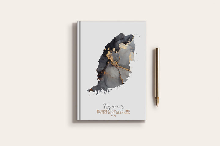 Grenada Travel Journal Personalised Travel Diary Notebook Country Grenada Map Custom Map Planner
