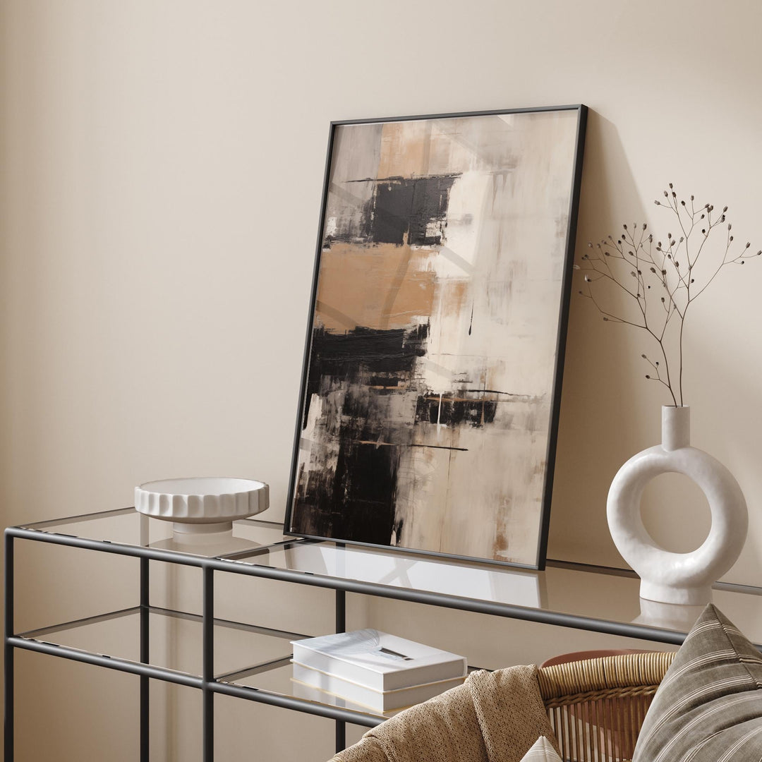 Kaaba Wall Art | Black and Gold Abstract Islamic Wall Art Print | Arabic Calligraphy