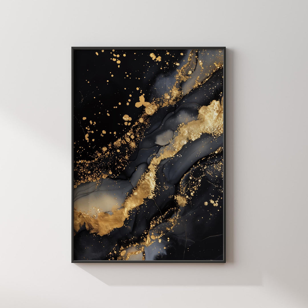 Geometric Design Gold and Black Abstract Art Print | Elegant Modern art for Sophisticated Home or Office Decor