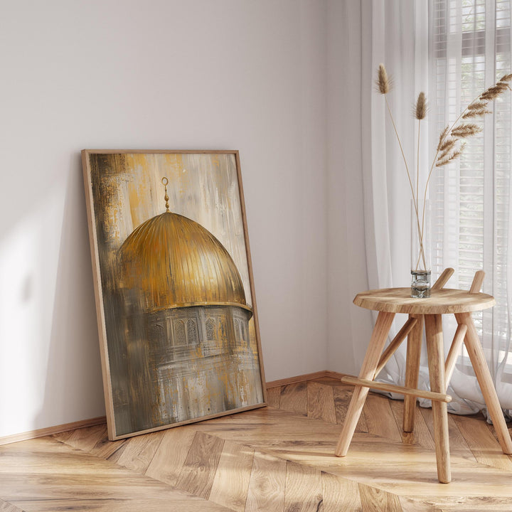 Set of 3 Kaaba, Masjid Nabwi & Dome of The Rock Vintage Islamic Holy Places Wall Art Prints | Al Aqsa Mosque Palestine | Makkah | Madiah